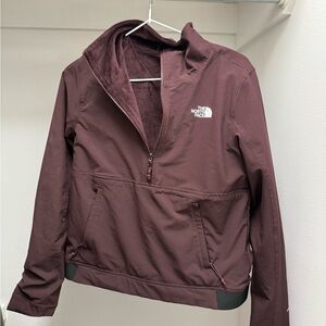 The North Face Reversible Jacket in burgundy with fleece